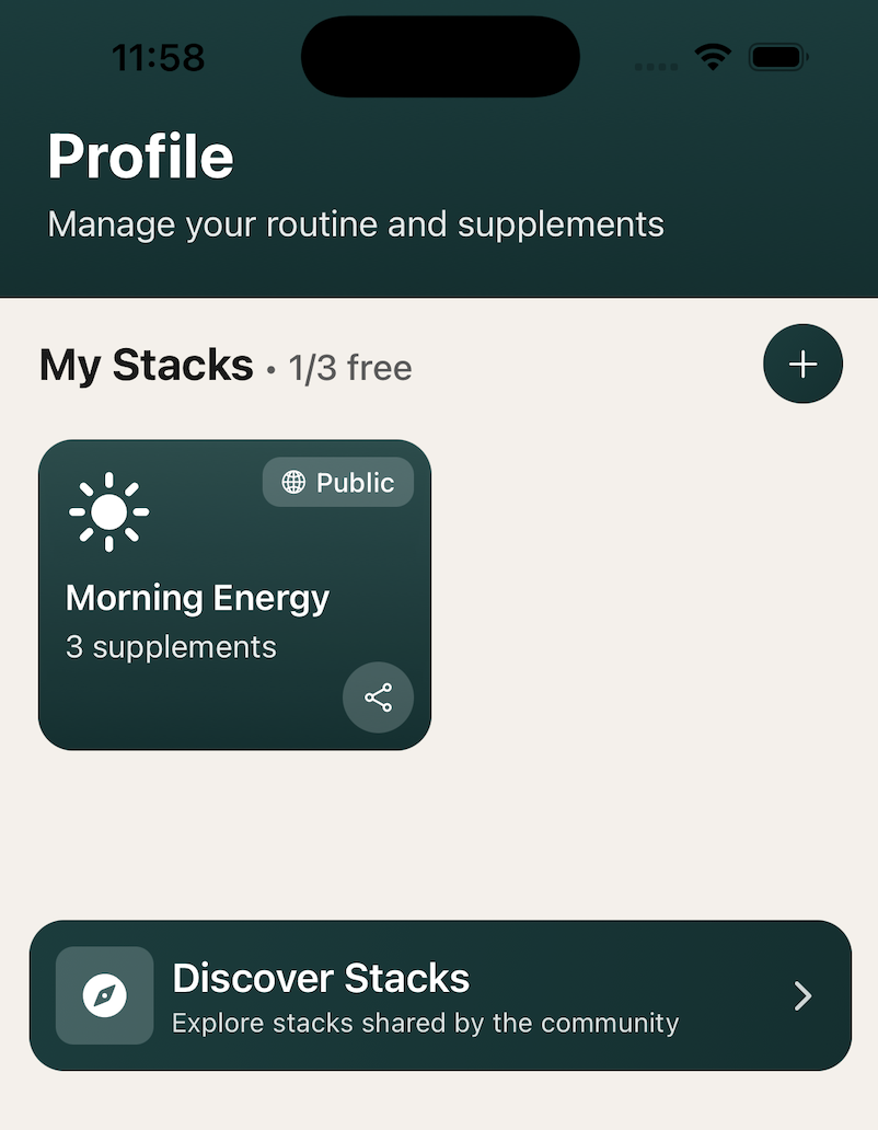 Custom supplement stacks for different routines