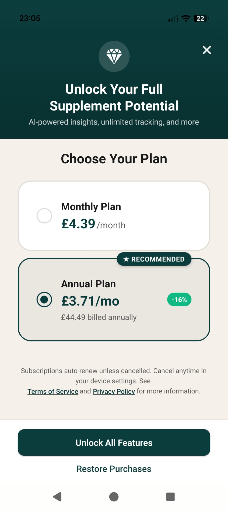 SuppaLog premium pricing